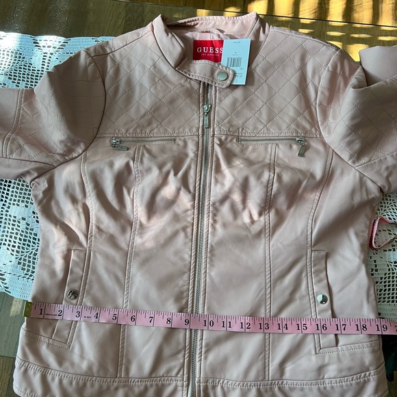 Light Pink Faux Leather Guess Jacket - Picture 8 of 9